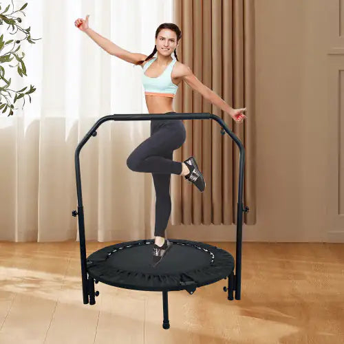 40" Foldable Mini Sports Trampoline for Adults & Kids – Includes FREE Ab Roller Gift!