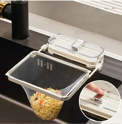 Kitchen Sink Filter Rack with Suction Cup - Disposable Leftovers Filter Pocket